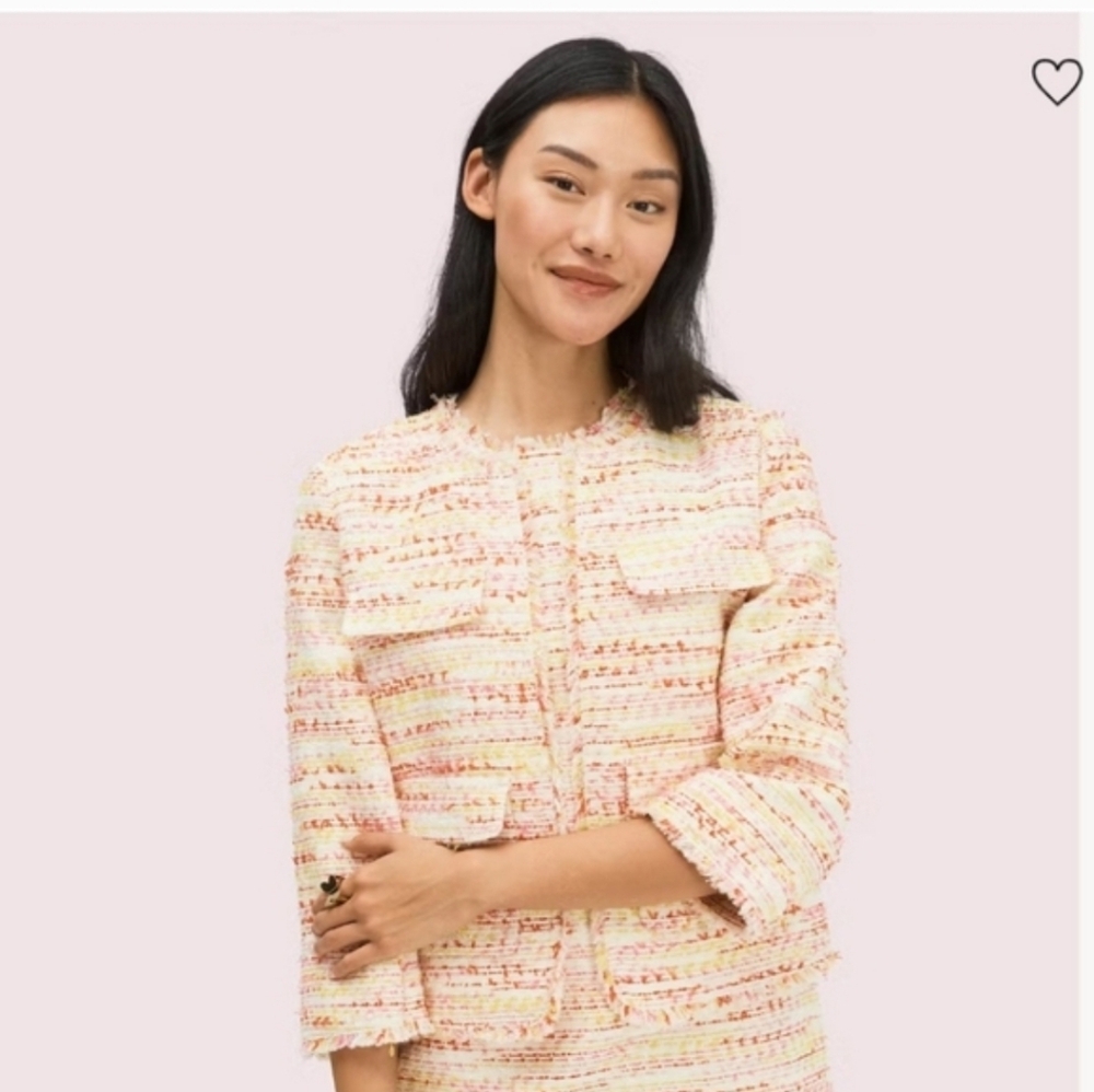 Kate Spade New York Multicolor tweed blazer jacket, Sz 2